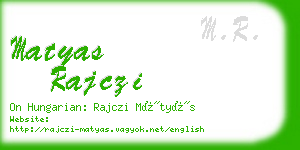 matyas rajczi business card